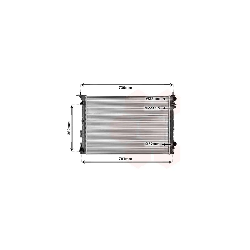 Radiateur, refroidissement du moteur VAN WEZEL 43002259