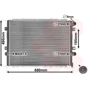 Radiateur, refroidissement du moteur VAN WEZEL 43002264