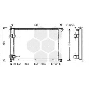 Radiateur, refroidissement du moteur VAN WEZEL 43002265