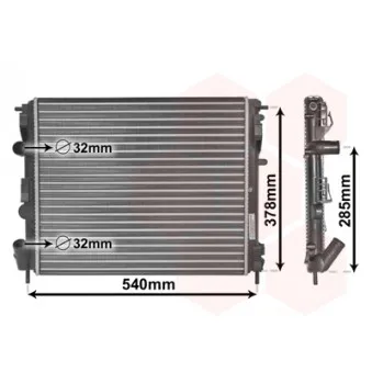 Radiateur, refroidissement du moteur VAN WEZEL 43002269