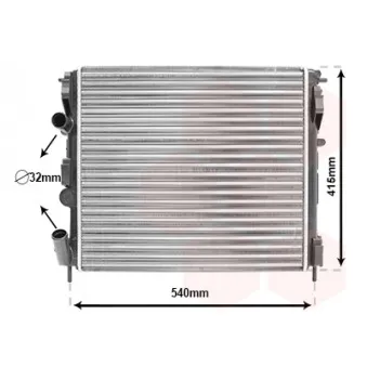 Radiateur, refroidissement du moteur VAN WEZEL 43002270