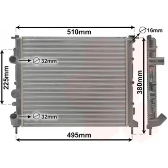 Radiateur, refroidissement du moteur VAN WEZEL 43002271