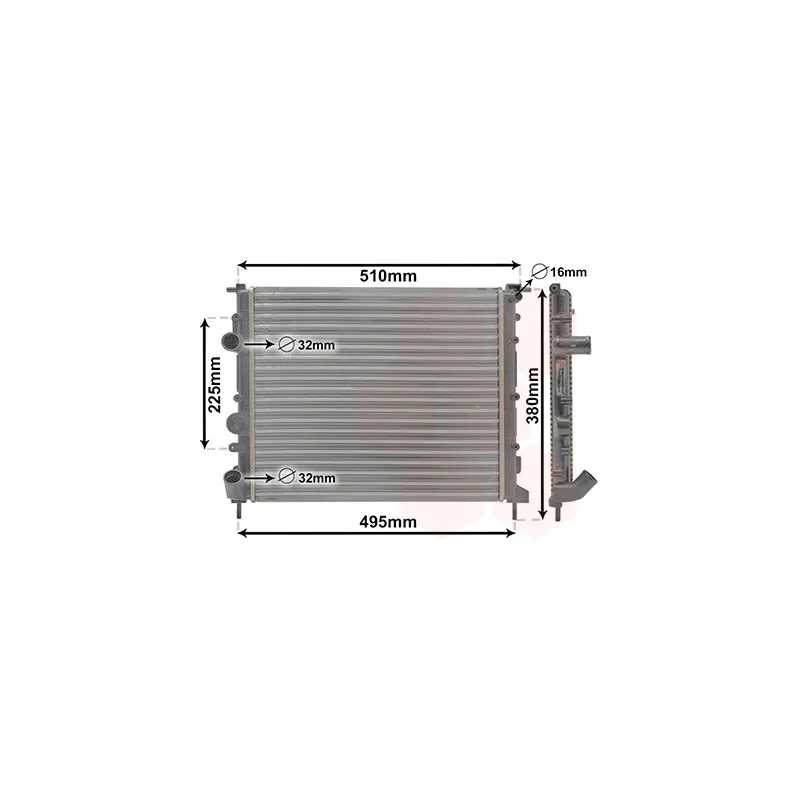 Radiateur, refroidissement du moteur VAN WEZEL 43002271