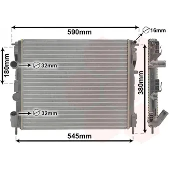 Radiateur, refroidissement du moteur VAN WEZEL 43002272