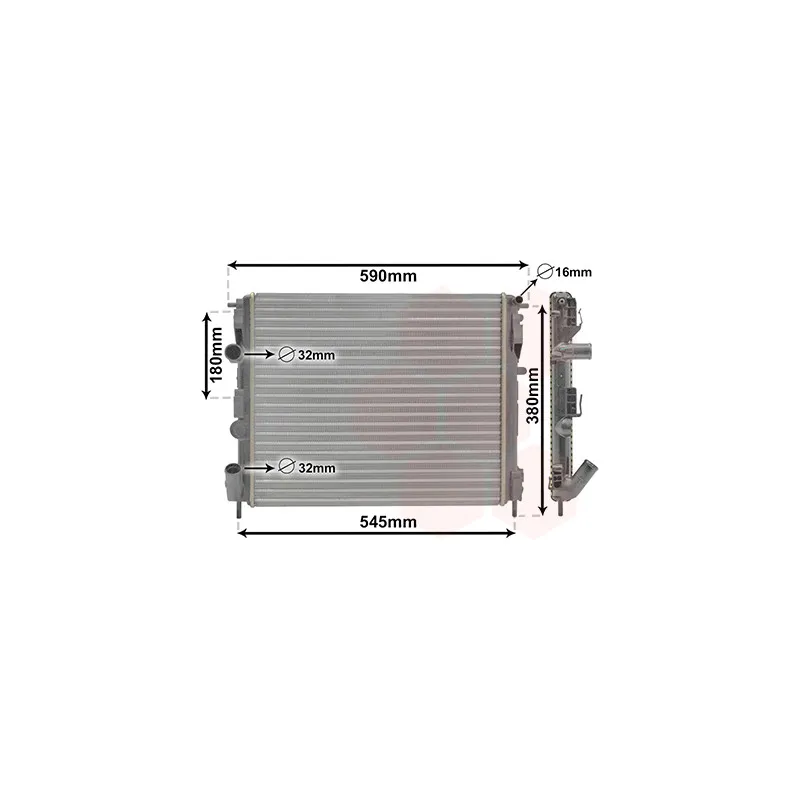 Radiateur, refroidissement du moteur VAN WEZEL 43002272