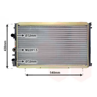 Radiateur, refroidissement du moteur VAN WEZEL 43002274