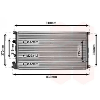 Radiateur, refroidissement du moteur VAN WEZEL 43002276