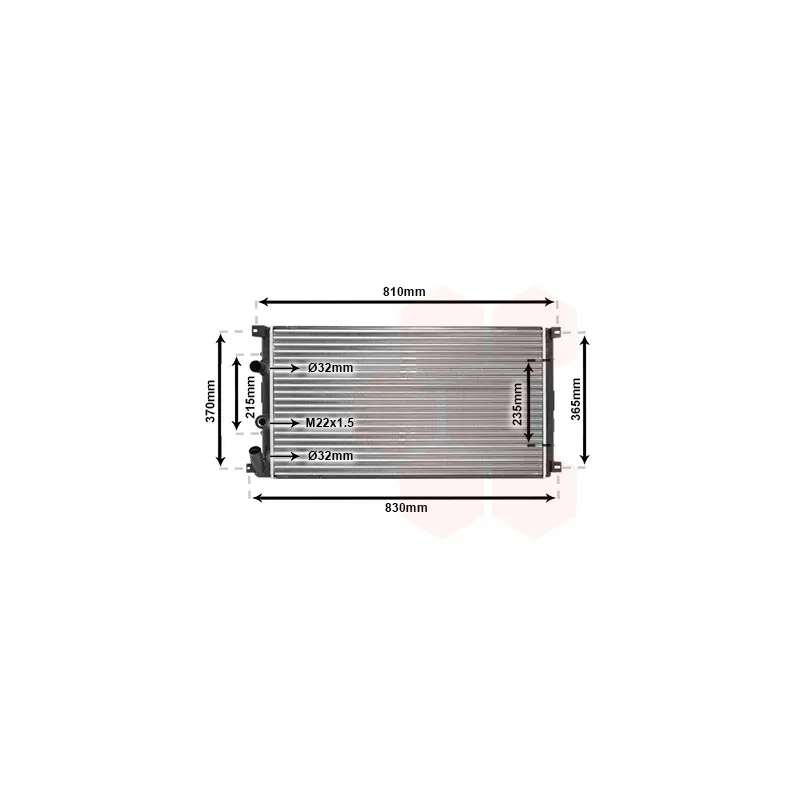Radiateur, refroidissement du moteur VAN WEZEL 43002276