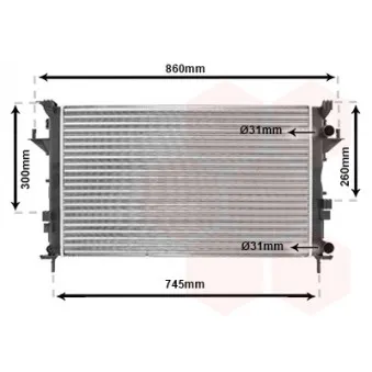 Radiateur, refroidissement du moteur VAN WEZEL 43002290