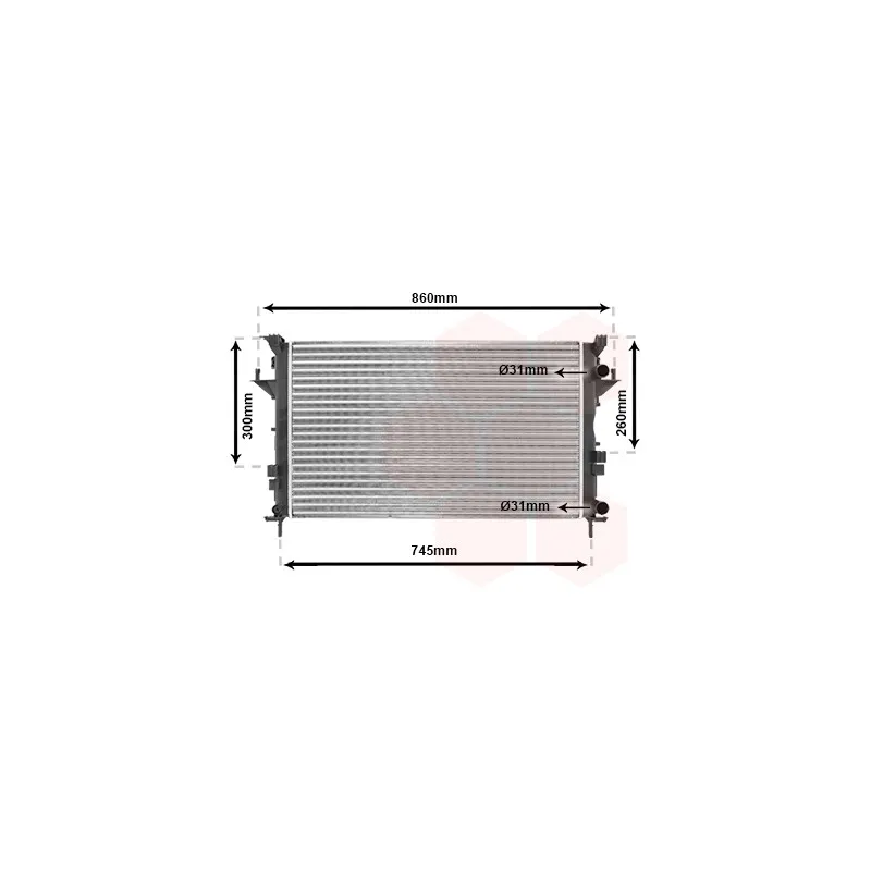 Radiateur, refroidissement du moteur VAN WEZEL 43002290