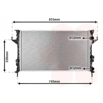 Radiateur, refroidissement du moteur VAN WEZEL 43002291