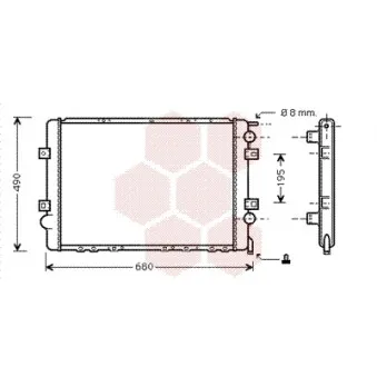 Radiateur, refroidissement du moteur VAN WEZEL 43002299