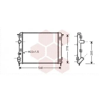 Radiateur, refroidissement du moteur VAN WEZEL 43002302