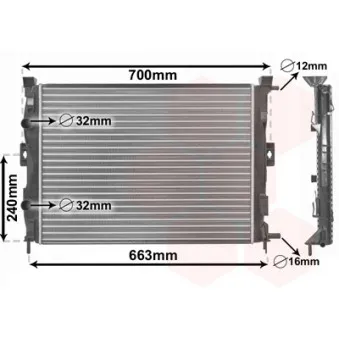 Radiateur, refroidissement du moteur VAN WEZEL 43002306