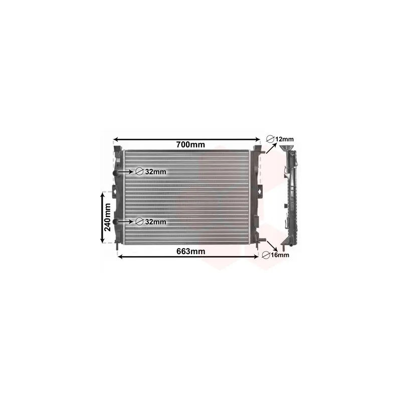Radiateur, refroidissement du moteur VAN WEZEL 43002306