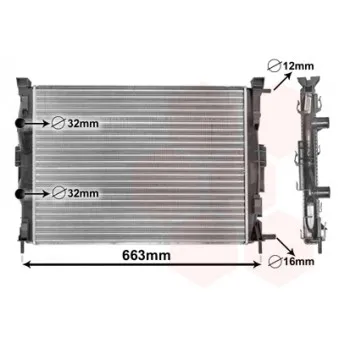 Radiateur, refroidissement du moteur VAN WEZEL 43002307