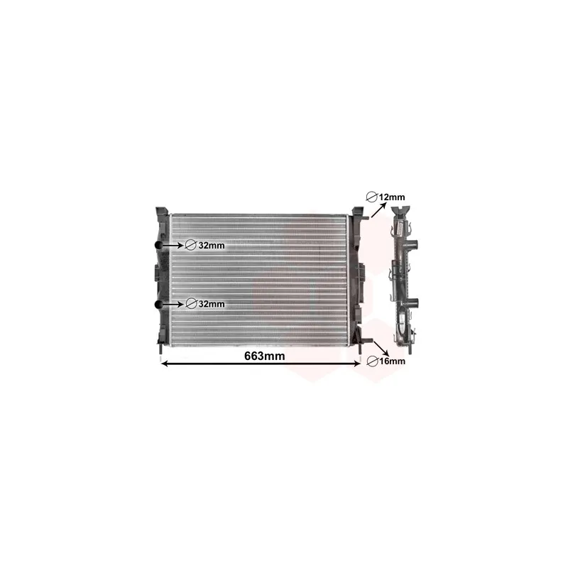 Radiateur, refroidissement du moteur VAN WEZEL 43002307