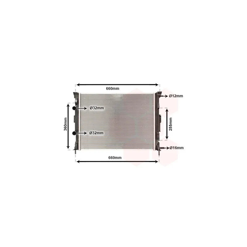 Radiateur, refroidissement du moteur VAN WEZEL 43002308