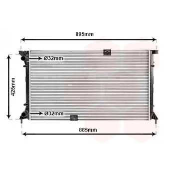 Radiateur, refroidissement du moteur VAN WEZEL 43002313