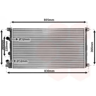 Radiateur, refroidissement du moteur VAN WEZEL 43002321