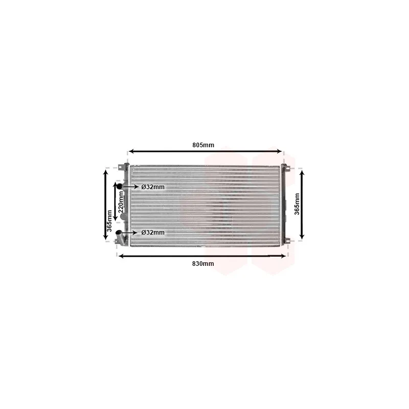 Radiateur, refroidissement du moteur VAN WEZEL 43002322