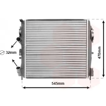 Radiateur, refroidissement du moteur VAN WEZEL 43002325