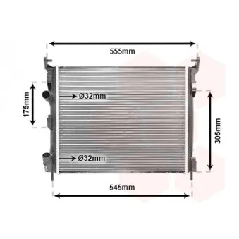 Radiateur, refroidissement du moteur VAN WEZEL 43002326