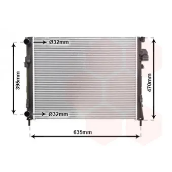 Radiateur, refroidissement du moteur VAN WEZEL 43002327