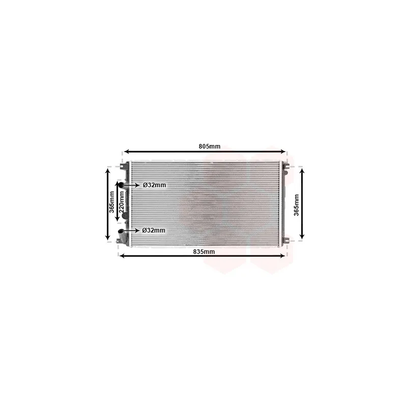Radiateur, refroidissement du moteur VAN WEZEL 43002361