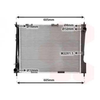 Radiateur, refroidissement du moteur VAN WEZEL 43002371