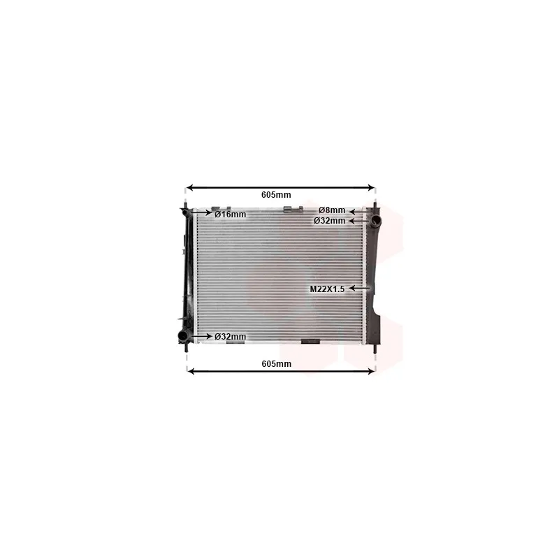 Radiateur, refroidissement du moteur VAN WEZEL 43002371