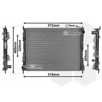 Radiateur, refroidissement du moteur VAN WEZEL 43002374