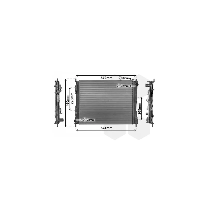 Radiateur, refroidissement du moteur VAN WEZEL 43002374