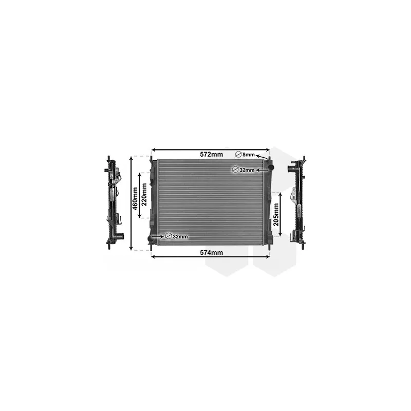 Radiateur, refroidissement du moteur VAN WEZEL 43002375