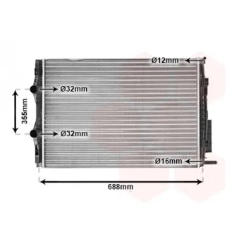 Radiateur, refroidissement du moteur VAN WEZEL 43002387