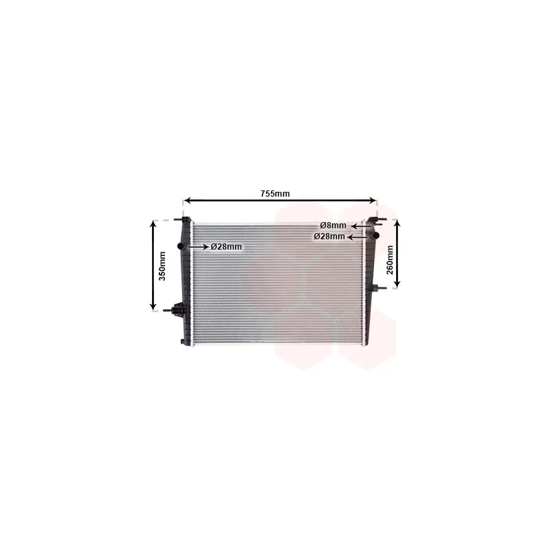 Radiateur, refroidissement du moteur VAN WEZEL 43002458
