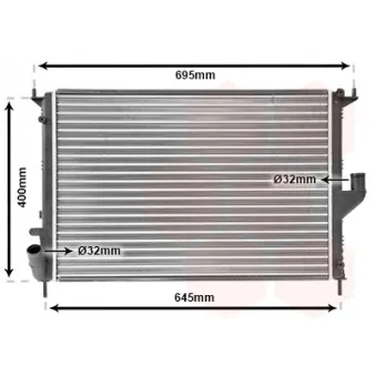 Radiateur, refroidissement du moteur VAN WEZEL 43002477