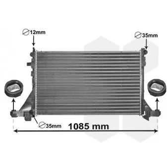 Radiateur, refroidissement du moteur VAN WEZEL 43002560