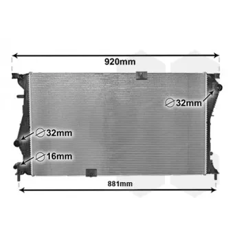 Radiateur, refroidissement du moteur VAN WEZEL 43002601