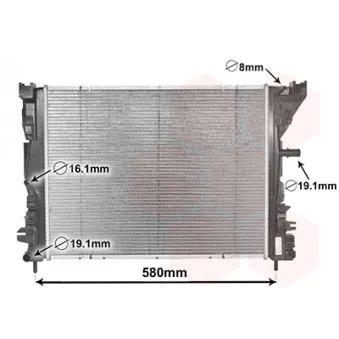 Radiateur, refroidissement du moteur VAN WEZEL 43002608