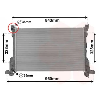 Radiateur, refroidissement du moteur VAN WEZEL 43002623