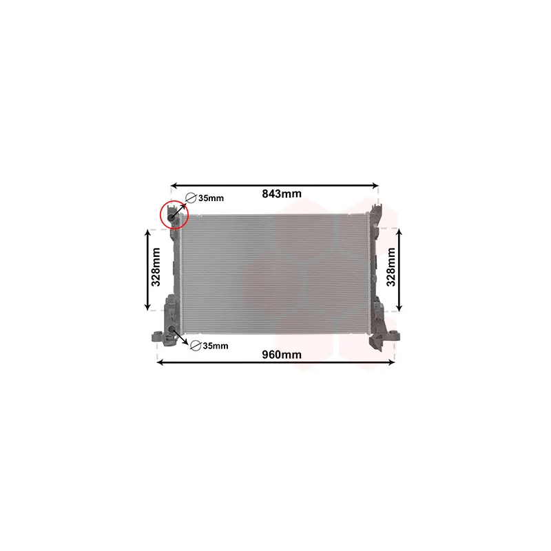 Radiateur, refroidissement du moteur VAN WEZEL 43002623