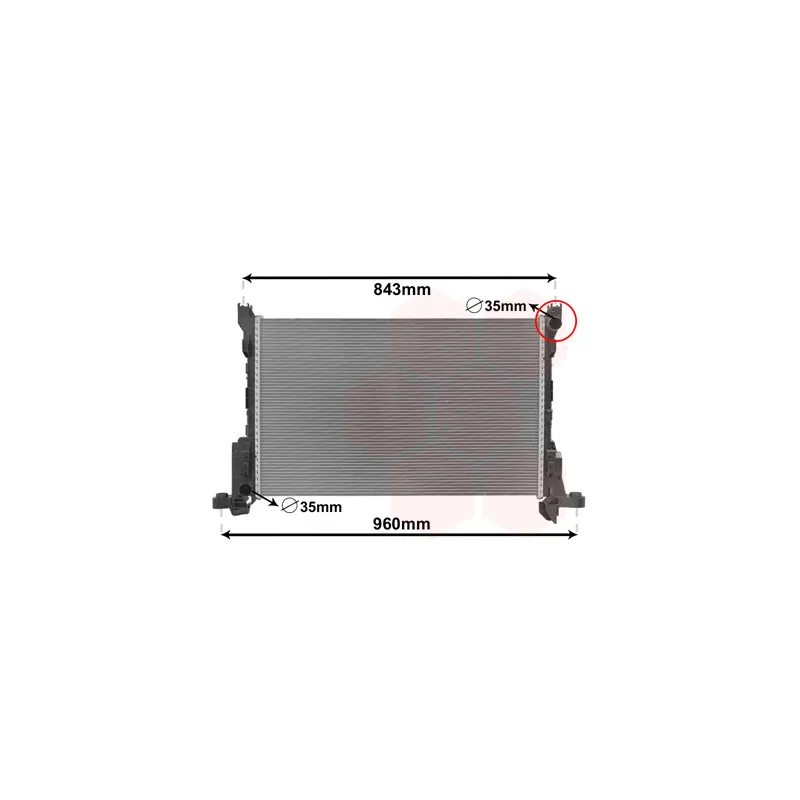 Radiateur, refroidissement du moteur VAN WEZEL 43002625