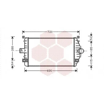 Intercooler, échangeur VAN WEZEL 43004277