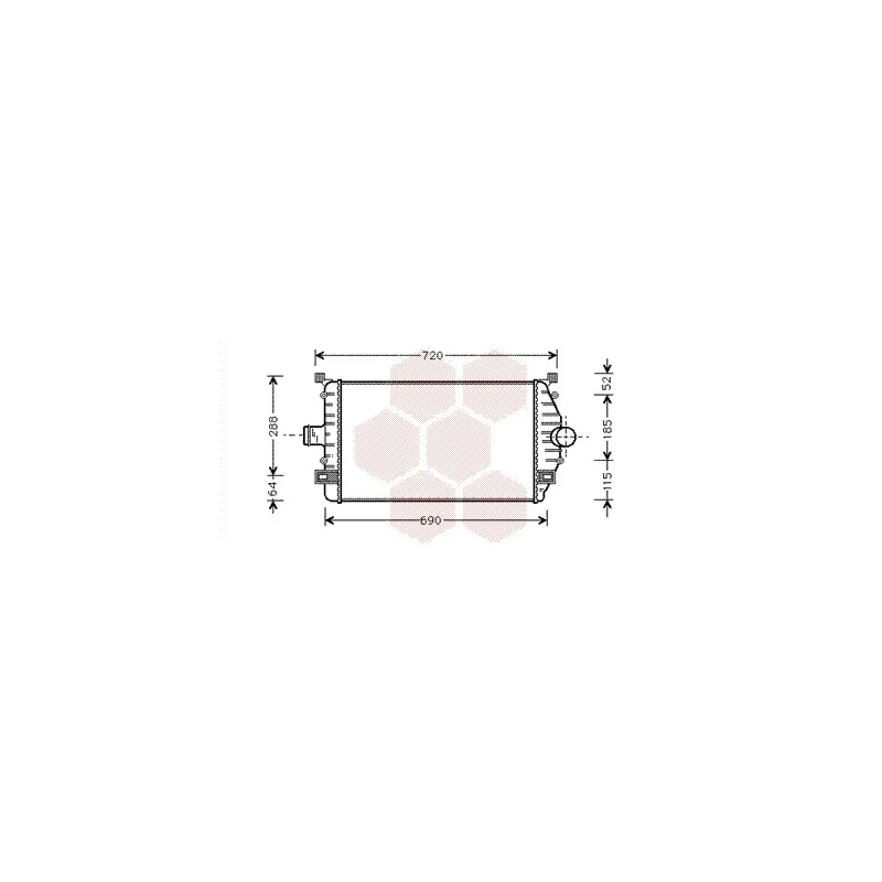 Intercooler, échangeur VAN WEZEL 43004277