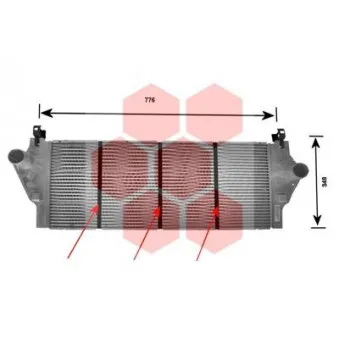 Intercooler, échangeur VAN WEZEL 43004295