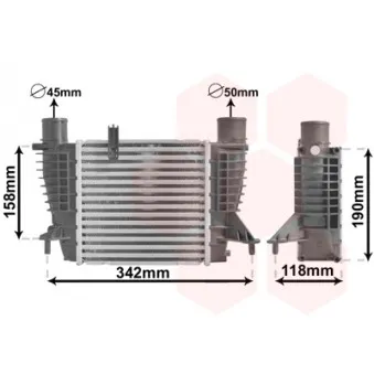 Intercooler, échangeur VAN WEZEL 43004338