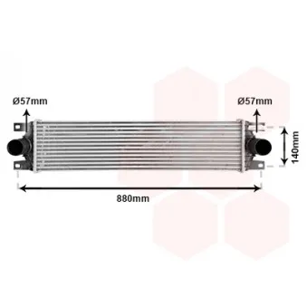 Intercooler, échangeur VAN WEZEL 43004359