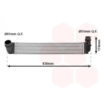 Intercooler, échangeur VAN WEZEL 43004411