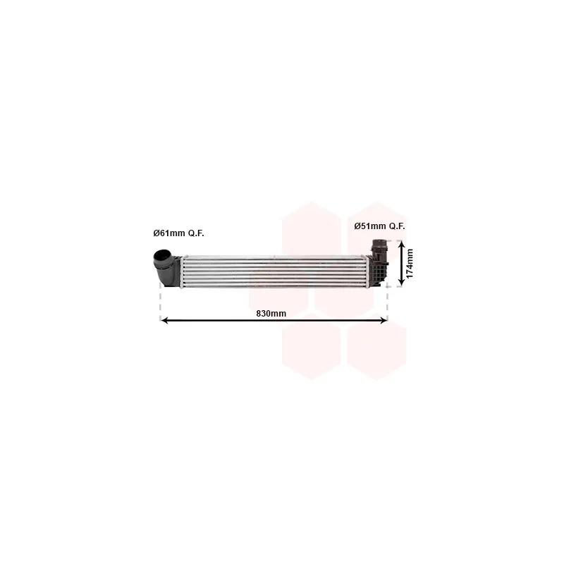 Intercooler, échangeur VAN WEZEL 43004411